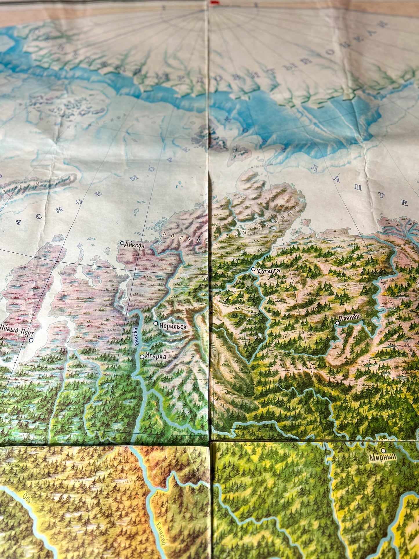 Detail: Soviet vintage educational map Nature of USSR