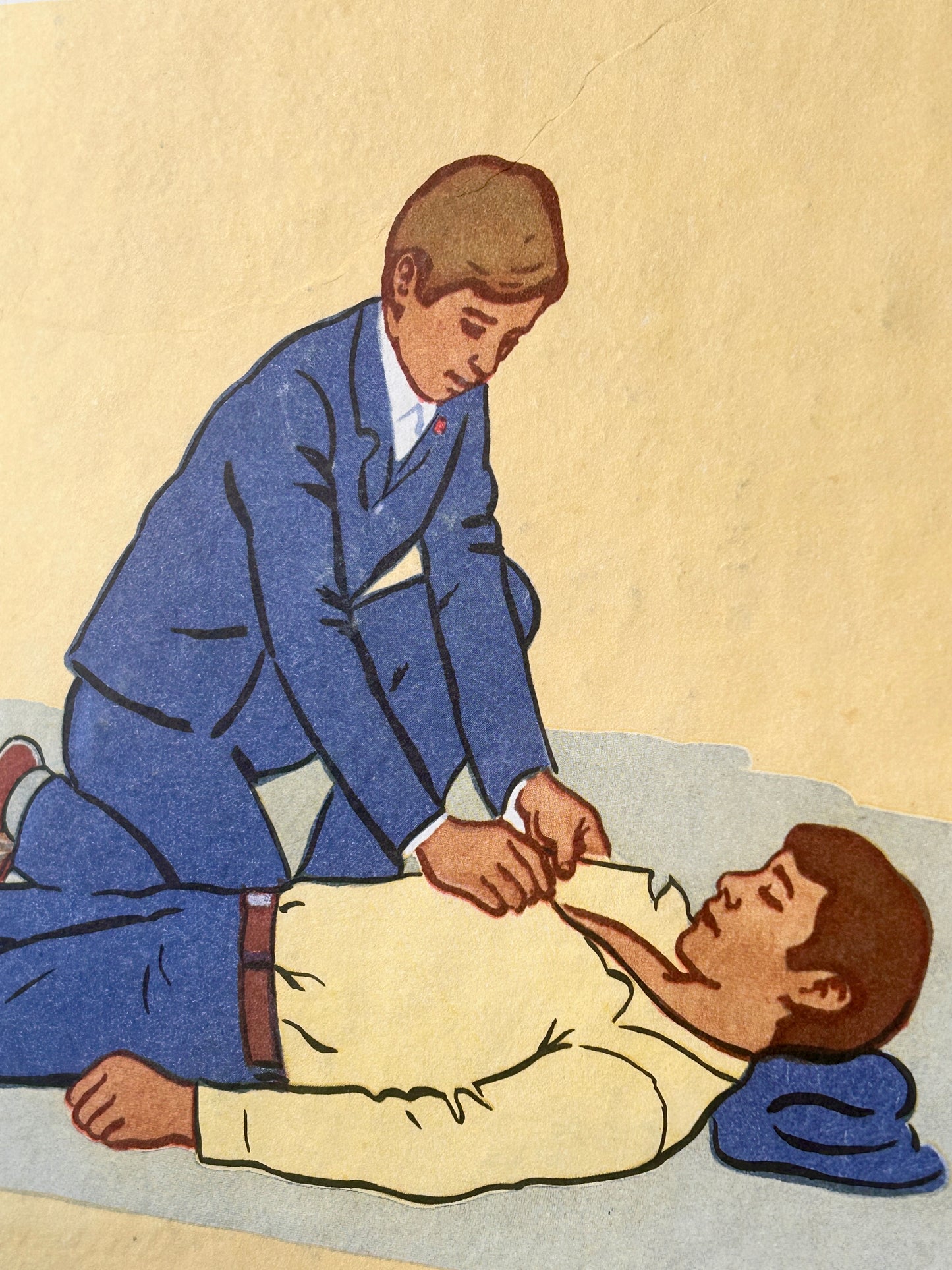 Original Soviet First Aid & Radiation Safety Double-Sided Poster – 1980s Vintage USSR Civil Defence School Chart